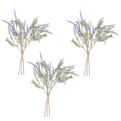 Prodotto Lavanda artificiale Piante artificiali Viola 38cm 3 mazzi 9 pezzi