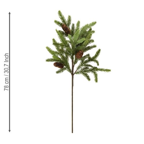 Prodotto Ramo di abete artificiale con vere pigne Ramo di Natale 78 cm
