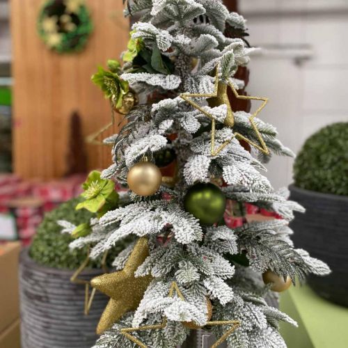 Prodotto Albero di Natale artificiale sottile decorazione invernale nevicata H180cm