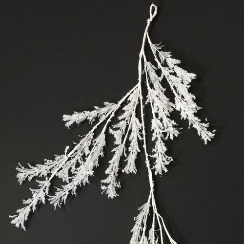 Decorazione invernale artificiale con ramo di gelo, decorazione invernale bianca 124 cm
