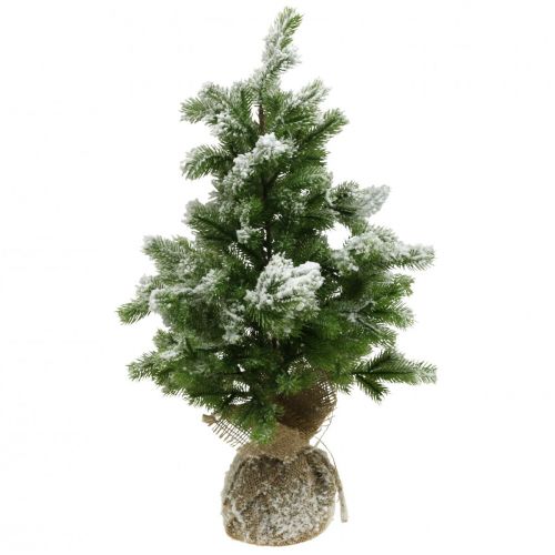 Floristik24 Mini albero di Natale artificiale in un sacco Snowy Ø32cm H55cm