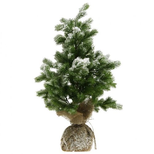 Floristik24 Mini albero di Natale artificiale in un sacco Snowy Ø32cm H55cm