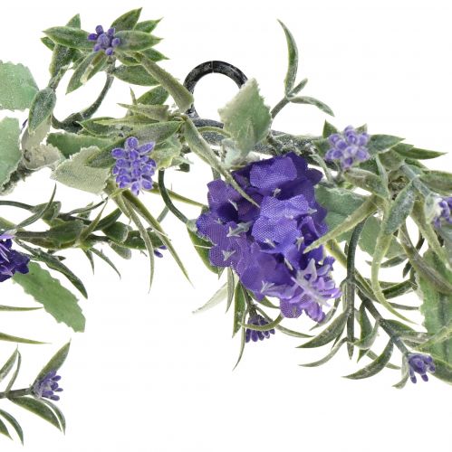 Prodotto Corona di fiori artificiali lavanda Corona di lavanda mediterranea Ø35 cm 2 pezzi