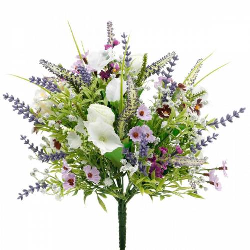 Floristik24 Bouquet artificiale, decorazione da tavola, fiori di seta, bouquet primaverile colorato