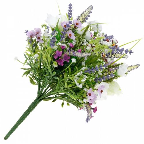 Floristik24 Bouquet artificiale, decorazione da tavola, fiori di seta, bouquet primaverile colorato