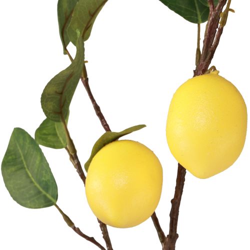 Prodotto Ramo decorativo di ramo di limone artificiale con 3 limoni gialli 65 cm