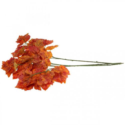 Prodotto Foglie di vite artificiali Piante artificiali rosso arancione verde 63 cm 3 pezzi