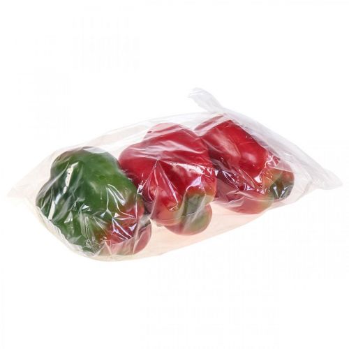 Floristik24 Decorazione vegetale artificiale pepe rosso verde Ø 8 cm H13 cm 3 pezzi