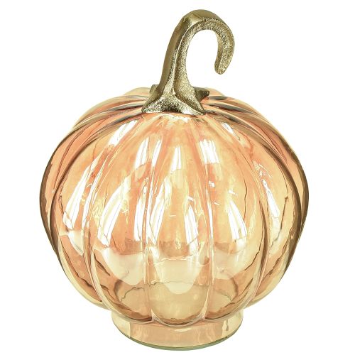 Floristik24 Decorazione zucca in vetro decorazione da tavolo zucca in vetro arancione Ø14cm H18cm