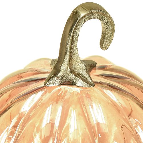 Prodotto Decorazione zucca in vetro decorazione da tavolo zucca in vetro arancione Ø14cm H18cm