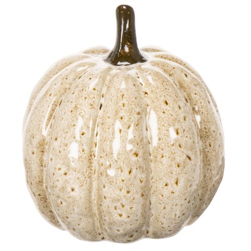 Zucca decorativa in ceramica con LED e faccina sorridente, 13 cm | Floristik24.it