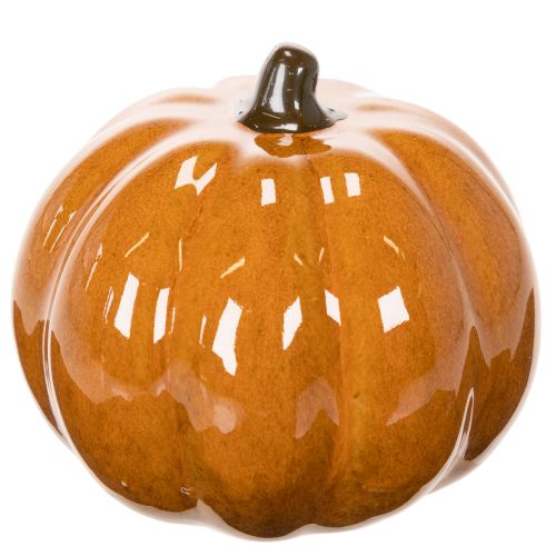 Zucca in ceramica con LED, decorazione di Halloween, piccola, 10 cm | Floristik24.it
