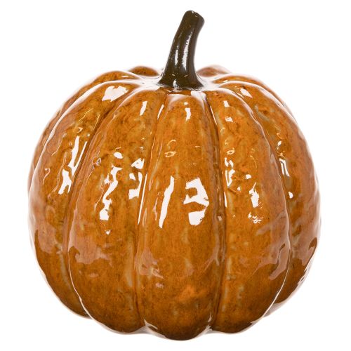 Zucca decorativa di Halloween in ceramica con LED, 15 cm | Floristik24.it