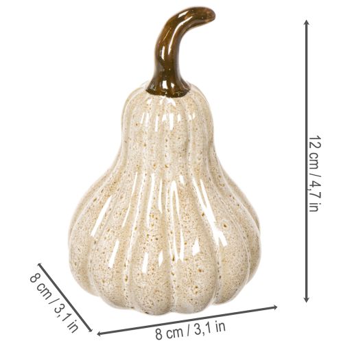 Zucca decorativa in ceramica, decorazione autunnale per la tavola, 12 cm | Floristik24.it