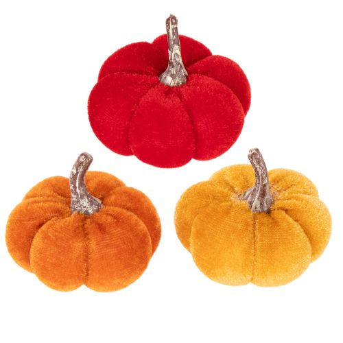 Set di zucche decorative in velluto in tre colori, mini zucche da 5 cm, 12 pezzi acquistare | Floristik24.it