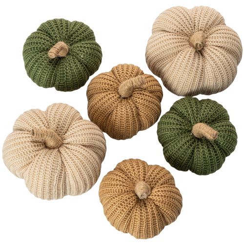Zucca decorativa lavorata a maglia, decorazione autunnale, 10 cm, 6 pezzi acquistare | Floristik24.it