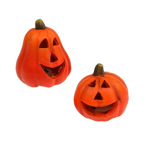 Floristik24 Lanterna di zucca mix 6cm - 8cm con LED 6 pezzi