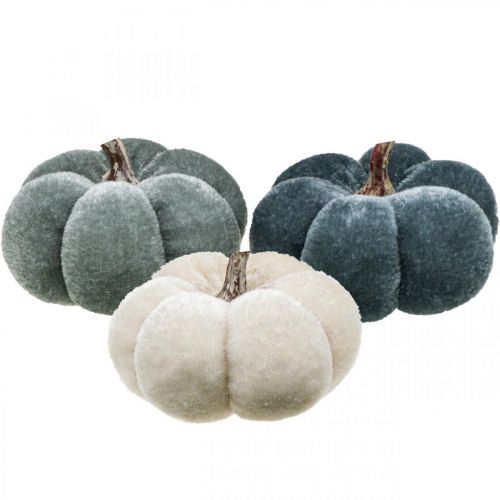Floristik24 Decorazione da tavola decorazione autunnale zucca morbido grigio beige Ø6,5 cm 9 pezzi