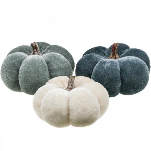 Floristik24 Decorazione da tavola decorazione autunnale zucca morbido grigio beige Ø6,5 cm 9 pezzi