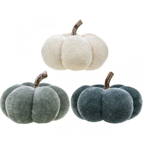 Floristik24 Decorazione da tavola decorazione autunnale zucca morbido grigio beige Ø6,5 cm 9 pezzi