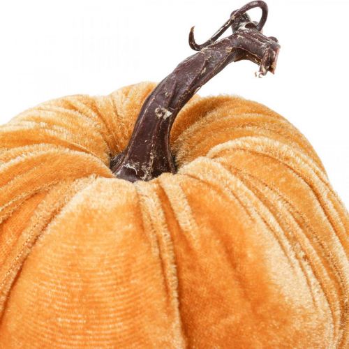 Floristik24 Decorazione zucca autunnale arancione marrone floccata Ø12cm 3pz
