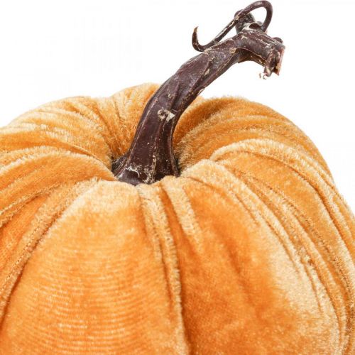 Floristik24 Zucca Deco Autunno Arancio Marrone Floccato Ø12cm 3pz