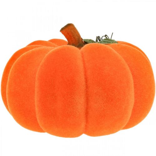 Floristik24 Deco zucca arancione grande Decorazione autunnale floccata Ø30cm