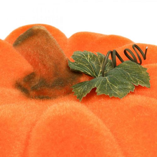 Floristik24 Deco zucca arancione grande Decorazione autunnale floccata Ø30cm