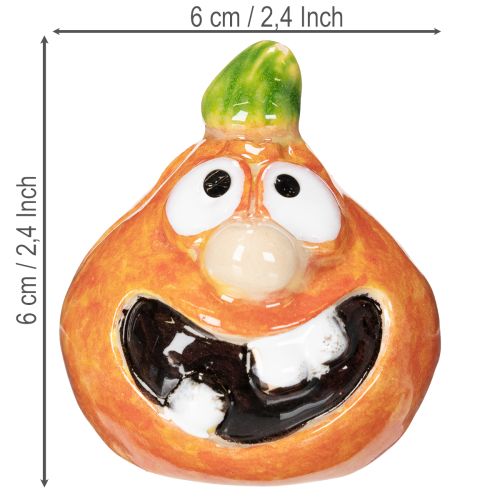 Statuetta decorativa a forma di zucca, ideale come decorazione autunnale, 6 cm, 2 pezzi. | Floristik24.it