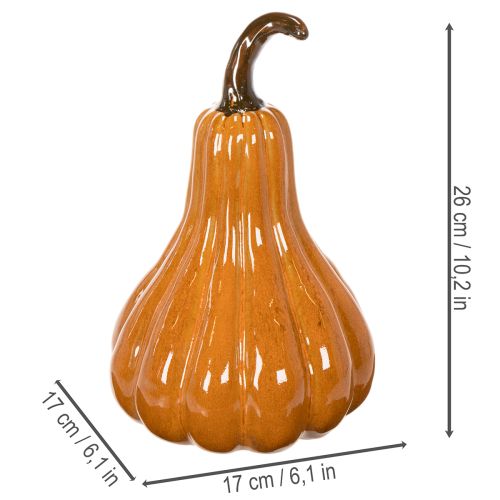 Zucca in ceramica, decorazione autunnale da tavolo, 26 cm | Floristik24.it