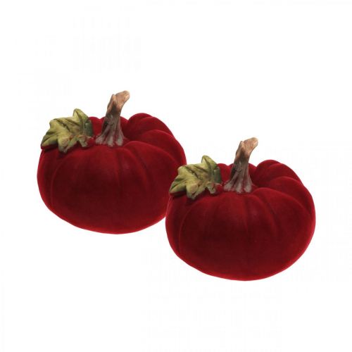 Floristik24 Decorazione della tavola rossa zucca decorativa autunno poliresina 10,5×9 cm 2 pezzi