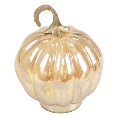 Prodotto Decorazione zucca in vetro decorazione da tavolo zucca in vetro arancione Ø14cm H18cm