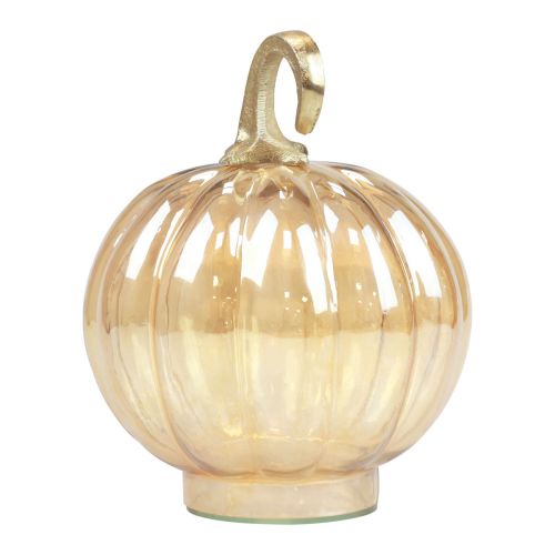 Prodotto Decorazione zucca in vetro decorazione da tavolo zucca in vetro arancione Ø14cm H18cm