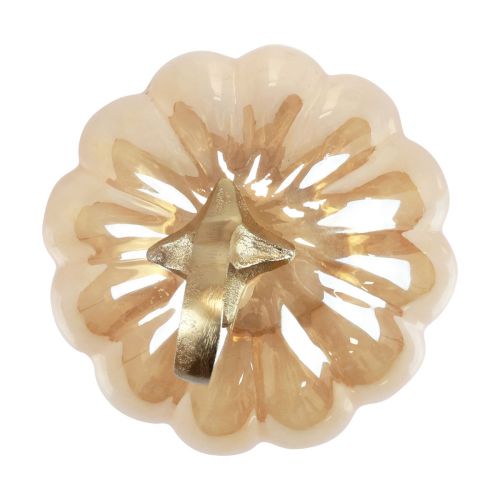 Prodotto Decorazione zucca in vetro decorazione da tavolo zucca in vetro arancione Ø14cm H18cm