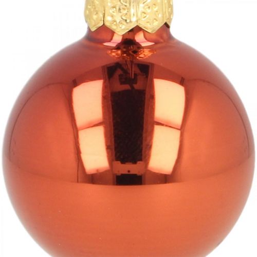 Prodotto Mini palline di Natale in vetro rosso ruggine opaco/lucido Ø2cm 44pz