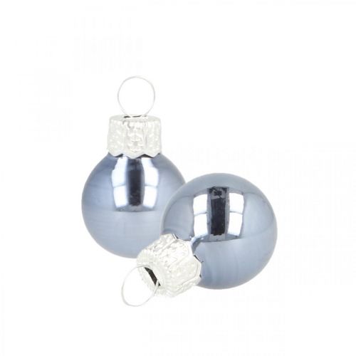 Floristik24 Mini palline di Natale in vetro blu opaco/lucido Ø2cm 44 pezzi