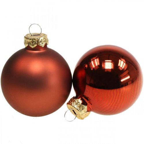 Prodotto Palline di Natale in vetro palline rosso ruggine opaco/lucido Ø4cm 60p