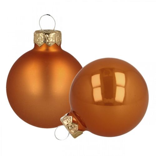 Floristik24 Palline di Natale palline di vetro arancio opaco/lucido Ø4cm 60p