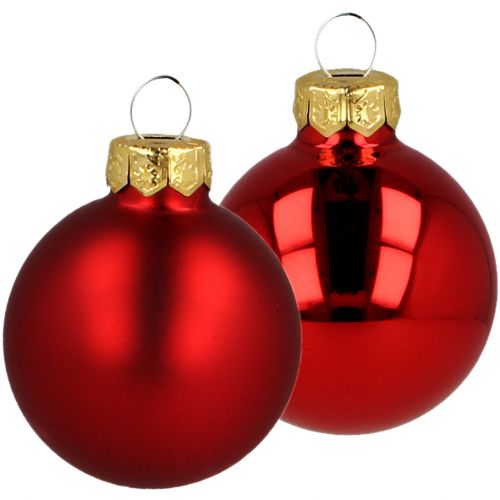 Floristik24 Palle di Natale vetro palline di vetro rosse opaco/lucido Ø4cm 60 pezzi