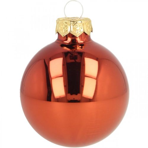 Floristik24 Palle di Natale vetro rosso ruggine opaco lucido Ø5.5cm 26pz