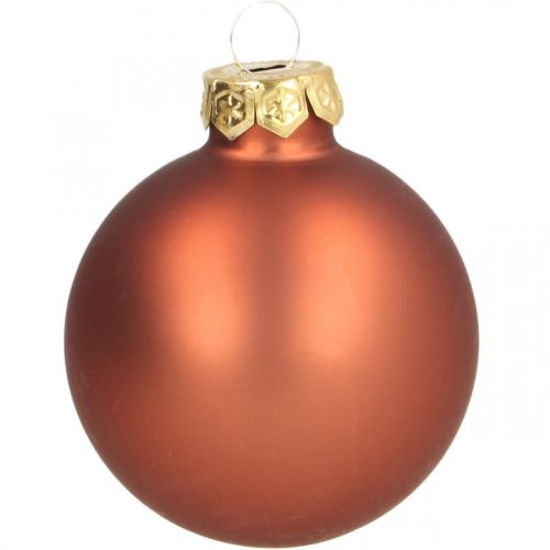 Floristik24 Palle di Natale vetro rosso ruggine opaco lucido Ø5.5cm 26pz