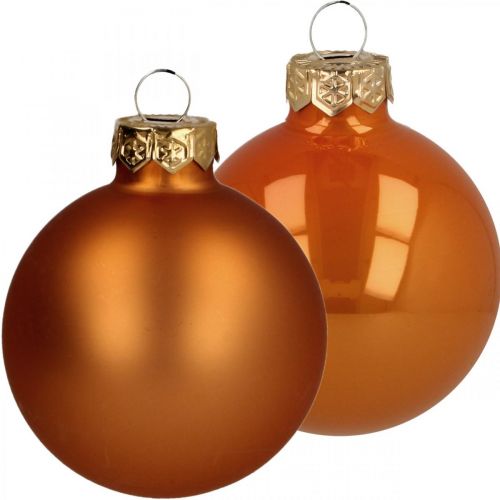 Floristik24 Palline di Natale vetro arancio opaco lucido Ø5,5cm 26p