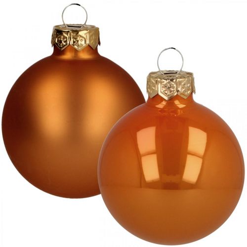 Floristik24 Palline di Natale vetro arancio opaco lucido Ø5,5cm 26p