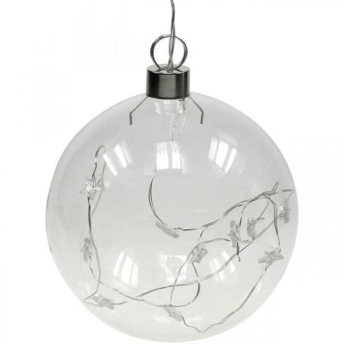 Floristik24 Palla di Natale Sfera LED Ø12cm 15L all&#39;interno timer bianco caldo