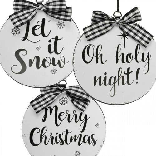 Prodotto Appendino decorativo Palla per albero di Natale in metallo vintage Ø15cm 3 pz