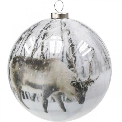 Floristik24 Palle di Natale, pallina di Natale motivo cervo Ø8cm 3 pezzi