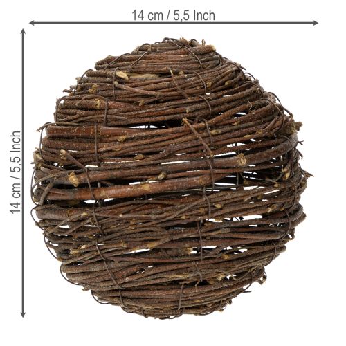 Prodotto Sfera di vite, marrone naturale, per decorazione, Ø14cm H14cm