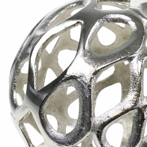 Floristik24 Sfera decorativa traforata in metallo argento Ø20cm