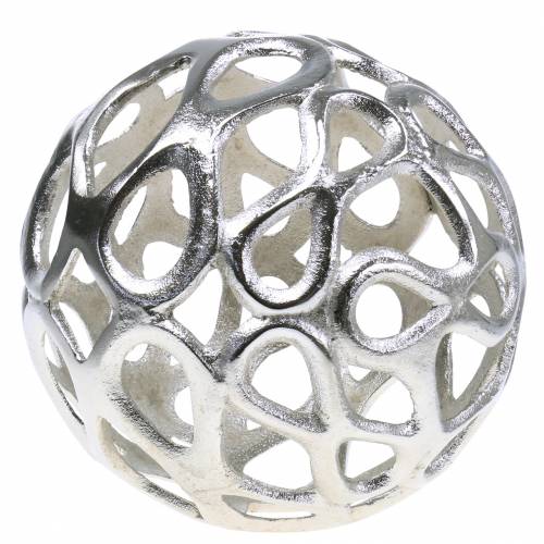Floristik24 Sfera decorativa traforata in metallo argento Ø20cm