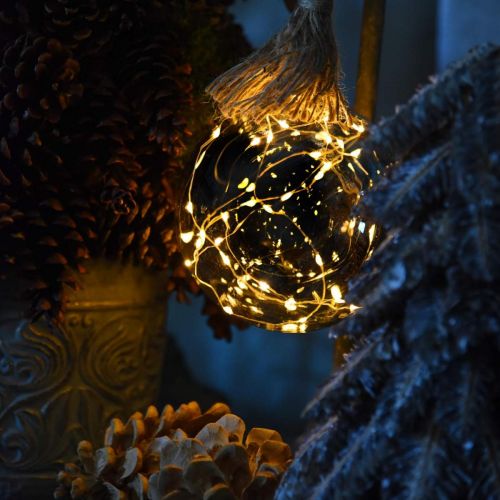 Floristik24 Sfera luminosa per interni a LED con corda Ø14cm 30L bianco caldo